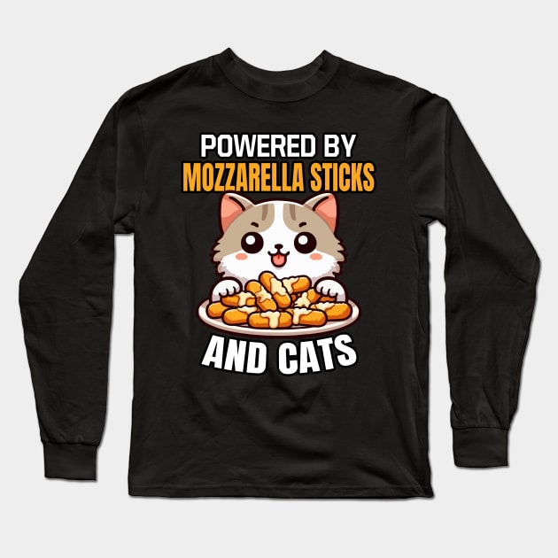 Mozzarella Sticks And Cats Long Sleeve T-Shirt by MoDesigns22 